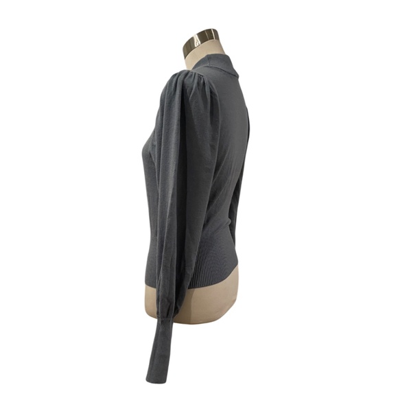 Qty 2 blue and Green Express knit mock neck bishop sleeve sweater sweaters S - Picture 3 of 7